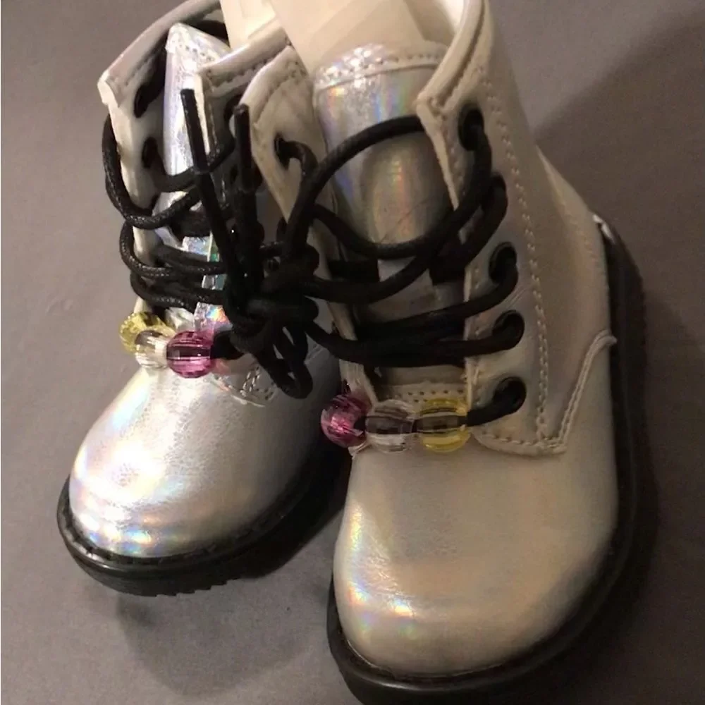 NEW - Children’s Place Black & Iridescent Toddler Girl Boots